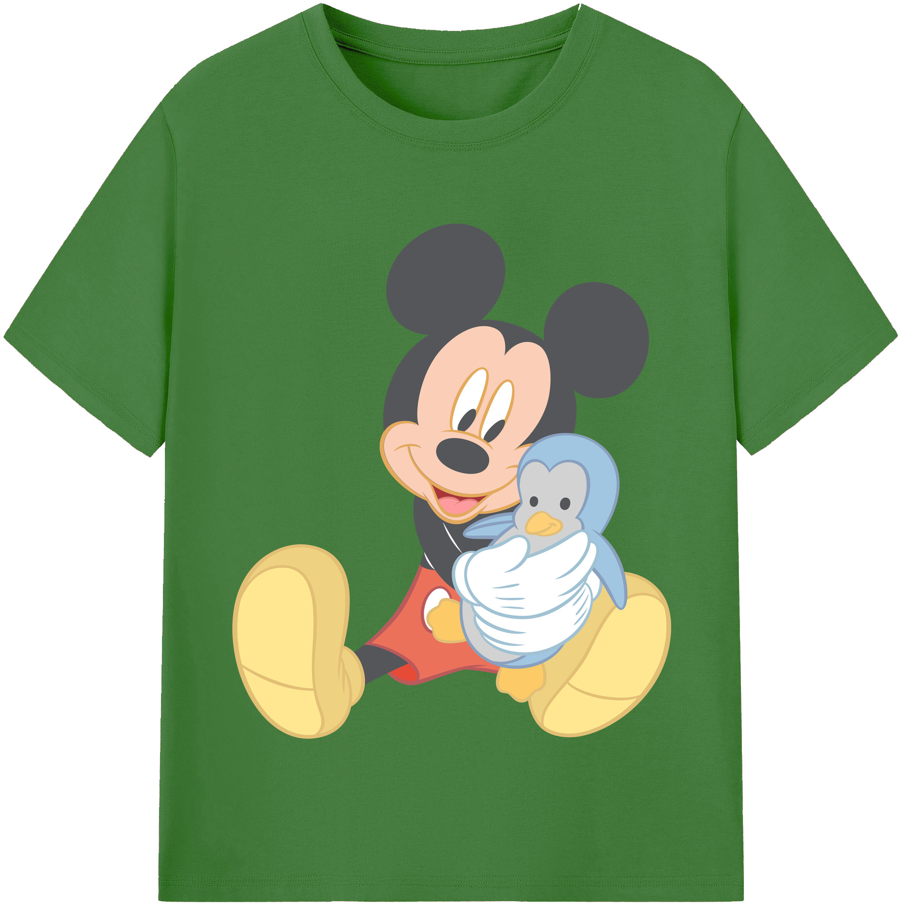 （画像用） ミッキーマウス Mickey Mouse レディースカジュアルプリントTシャツ（綿100％）